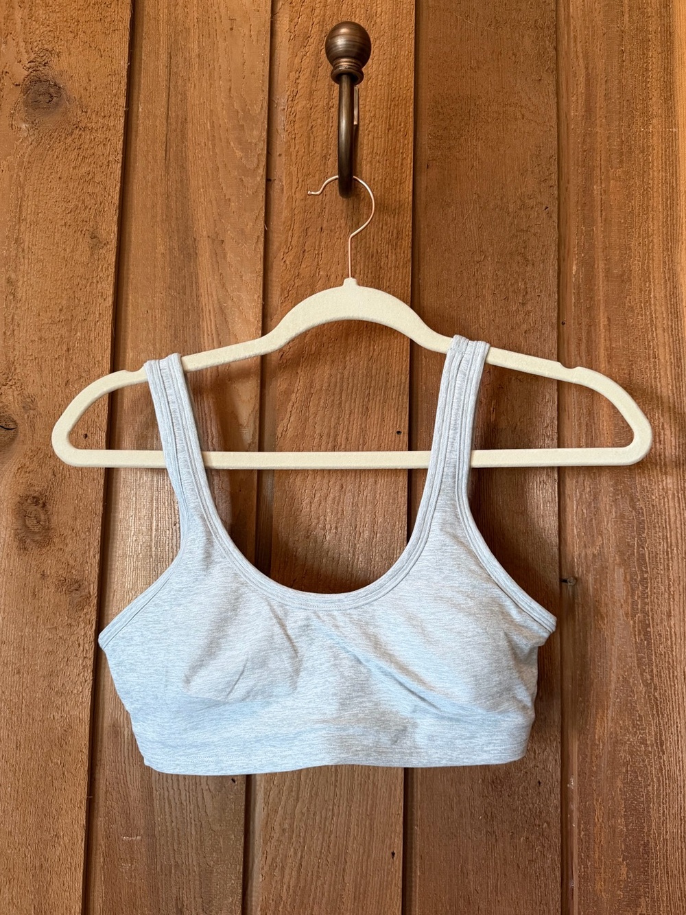 ALO Yoga Alosoft Center Stage Heather Grey Bra